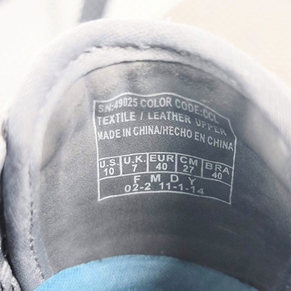 Skechers 49025 Gray Relaxed Fit Memory Foam Leather & Weave Comfort Shoes SZ 10 - Picture 4 of 10